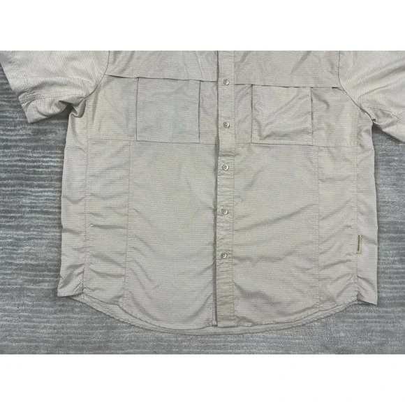 Excursion Shirt Mens 2XL Beige Longsleeve Button Up Fishing Vented - Picture 3 of 14